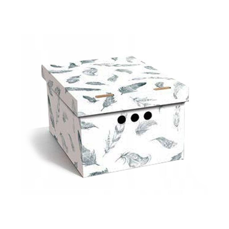 Caja de almacenamiento decorativa de cartón, 1 pieza, con estampado, para ropa, artículos pequeños, documentos, ideal para hogar, oficina o armario, dimensiones: 35x26.3x18.6 cm