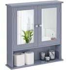 Costoffs Armario con Espejo para Baño con Puerta de Espejo, Armario Colgante para Baño con Espejo de Pared con 3 Estantes 56 Cm X 13 Cm X 58 Cm