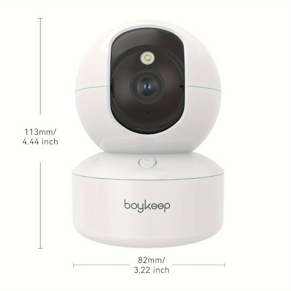 1pc Boykeep Cámaras de Seguridad Inalámbricas, Sistema de Cámaras de Seguridad para el Hogar con Giro y Inclinación de 360°, Detección de Movimiento, Seguimiento Automático, Audio Bidireccional, Visión Nocturna a Color 2K, Configuración Sencilla, Wi-Fi 5G