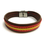 Pulsera De Cuero Bandera De España (Fabricada Artesanalmente) | Complementos de Moda Unisex para Hombres y Mujeres de Estilo Atemporal y Elegante | Regalos Originales y Exclusivos