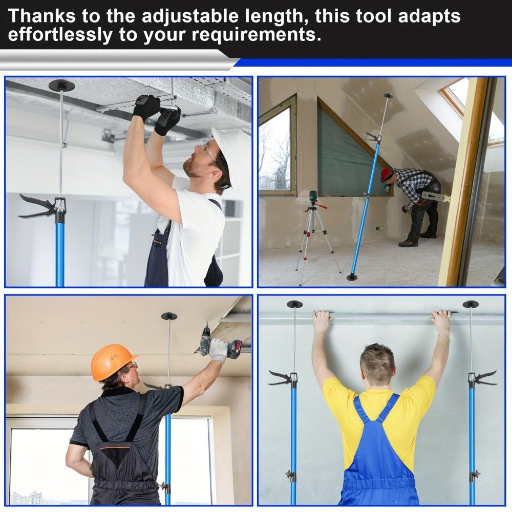 Paquete de 2, Soporte de techo de acero, Altura de soporte ajustable de 115-290 cm, Capacidad de carga de 50 kg, Ángulo de soporte telescópico de hasta 45 grados, Soporte de montaje, Soporte de una mano adecuado para paredes y techos