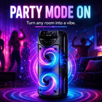 Sistema de altavoz de karaoke portátil Bluetooth, subwoofer dual de 3 pulgadas con graves profundos, luces de fiesta LED, radio FM, estéreo sin varillas TWS, altavoz PA de alto volumen, altavoz Bluetooth para exteriores para fiestas de verano, camping, pl
