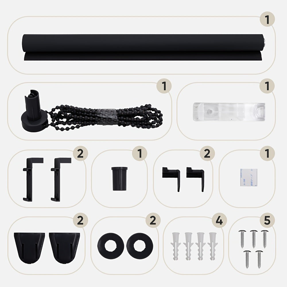 Persiana Blackout Sekey sin perforaciones, fijación con abrazadera, 55 cm de ancho, persiana lateral, protección contra el calor, pantalla de privacidad y protección solar, montaje en pared, montaje en techo, persiana con abrazadera para ventanas y puerta