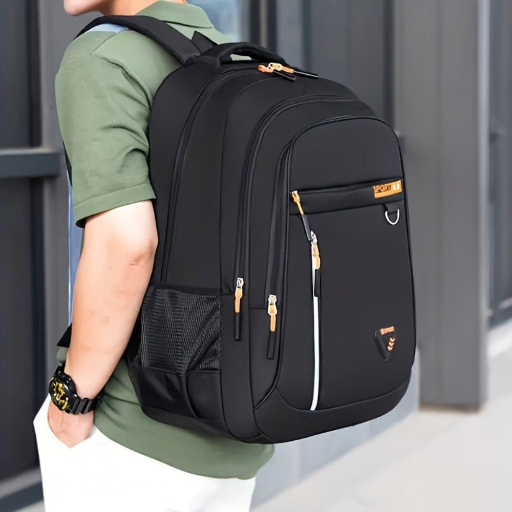1 pieza de mochila de negocios Vanaheimr para estudiantes universitarios - Compartimento ligero para portátil, correas de hombro ajustables, forro de poliéster duradero, negro, perfecta para la escuela, el trabajo o el viaje, regalo ideal de cumpleaños, m