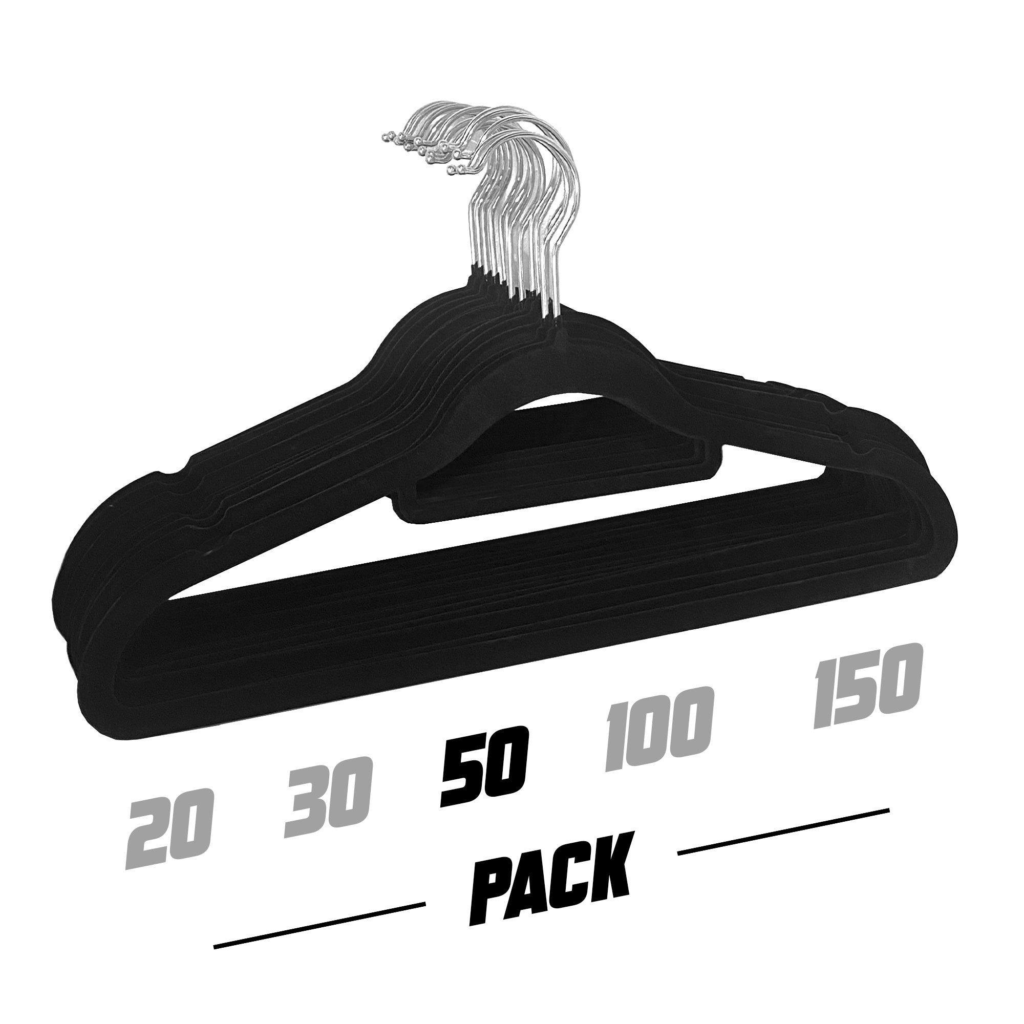 Perchas de Terciopelo Antideslizantes Ultra Finas con Gancho Giratorio 360 Grados para Ropa Nyana Home – Pack de 20, 30, 50, 100 o 150 Unidades – Perchas Delgadas de Alta Resistencia con Diseño Antideslizante para Camisas, Pantalones, Blusas y Vestidos –