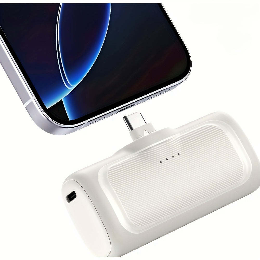Batería Externa Portátil de Carga Rápida de 22.5W, Mini Cargador Portátil de 5000Mah, Batería Externa USB-C, USB Tipo-C, Fuente de Alimentación de Modo Dual, Batería Recargable de Polímero de Litio, Adecuada para Iphone 16/15 Series y Dispositivos Android