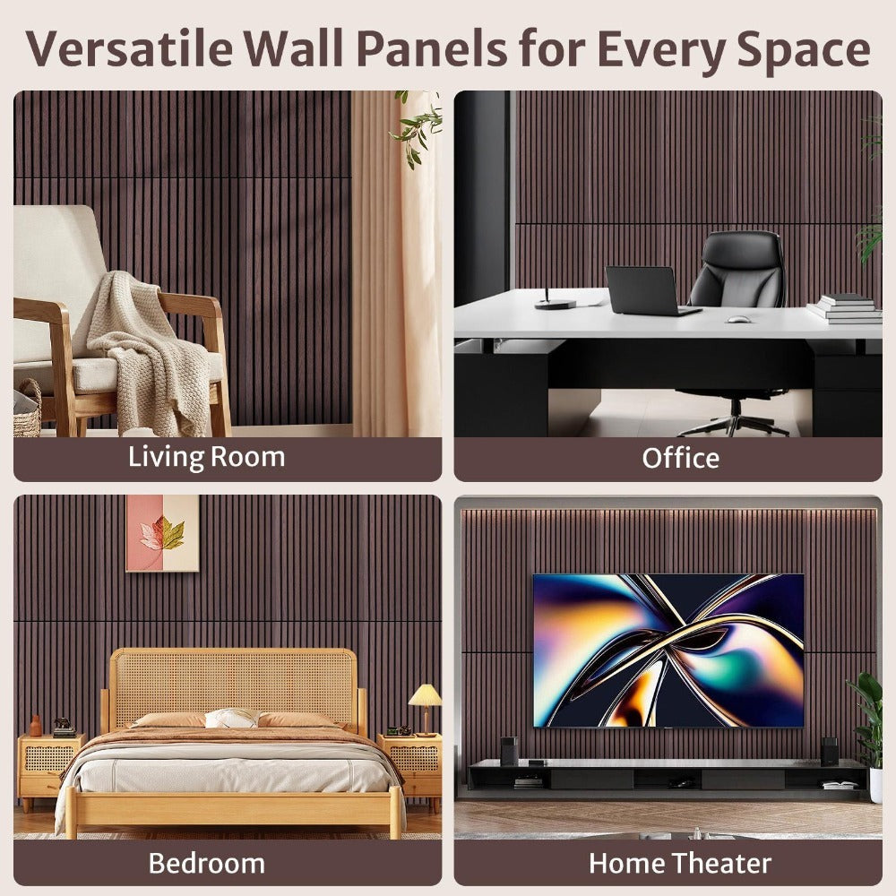 Juego de 4 paneles acústicos, paneles de pared, rejilla autoadhesiva, panel absorbente de sonido, 115x55 cm