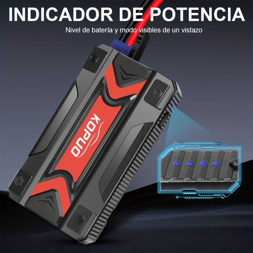 Arrancador de Coche - 12V 3000A Pico, Inicia 6.0L Gasolina/5.0L Diésel en 3s. Carga Rápida USB-C PD para Teléfonos/Portátiles. Linterna LED (SOS/Estroboscópica). Para Coches, SUV, Camiones, Motos, Barcos. Ideal para Viajes, Camping, Invierno, Baterías Mue