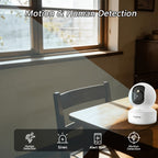 1pc Cámara de Vigilancia Wifi de Doble Banda 1296P, Alertas Inteligentes, Audio Bidireccional, Visión Nocturna a Color, Detección de Movimiento de Paquetes de Vehículos y Mascotas