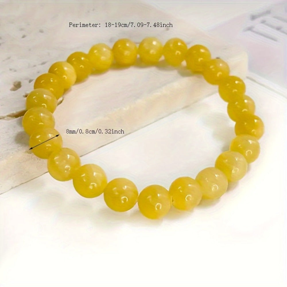 70 pulseras elásticas de estilo bohemio en colores aleatorios con cuentas redondas de 8 mm - Materiales naturales aptos tanto para hombres como para mujeres, cuentas de piedra artificial coloridas, cordones elásticos en colores aleatorios, adecuadas para