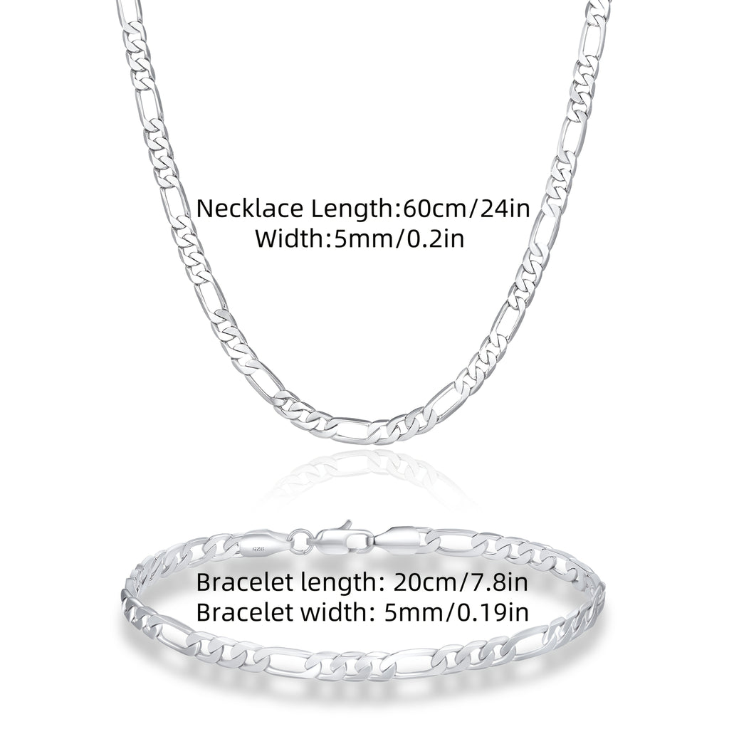 Elegante y versátil set de collar y pulsera Fegaro de plata 925, apto tanto para hombres como para mujeres, con baja alergenicidad. Perfecto para uso casual, hip-hop, punk, deportes, fiestas y regalos navideños. Viene en una exquisita caja de regalo.