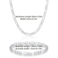 Elegante y versátil set de collar y pulsera Fegaro de plata 925, apto tanto para hombres como para mujeres, con baja alergenicidad. Perfecto para uso casual, hip-hop, punk, deportes, fiestas y regalos navideños. Viene en una exquisita caja de regalo.
