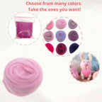 Lana de Oveja 10 Gramos, Cardado para Fieltro Seco y Húmedo, Colores a Elegir. Tonos de Rosa y Morado, para Manualidades y Crear Animales Hermosos.