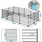 Barraza Compacta para Mascotas Pequeñas - Fácil de Instalar, Recinto Robusto y Expandible con Entrada para Uso Interior/Exterior - Ideal para Cachorros, Conejitos, Gatitos y Más