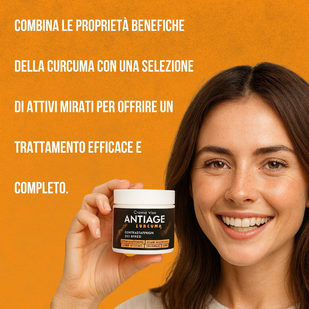 Crema Facial Antirrugie con Cúrcuma y Vitamina E – Hidratante y Regeneradora con Mantequilla de Karité – Anti-Envejecimiento para Piel Seca y Grasa – Hombres y Mujeres – 50ml