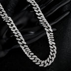 Juego de Joyería de Plata 925 con Cadena Cubana Incrustada con Zirconia 5A, Cadena Gruesa de Moda Hip-hop Casual, Ambiente de Lujo Generoso, Decoración para Fiestas y Banquetes, Hipoalergénico, El Mejor Regalo para Él, Empaque en Caja de Regalo Exquisita