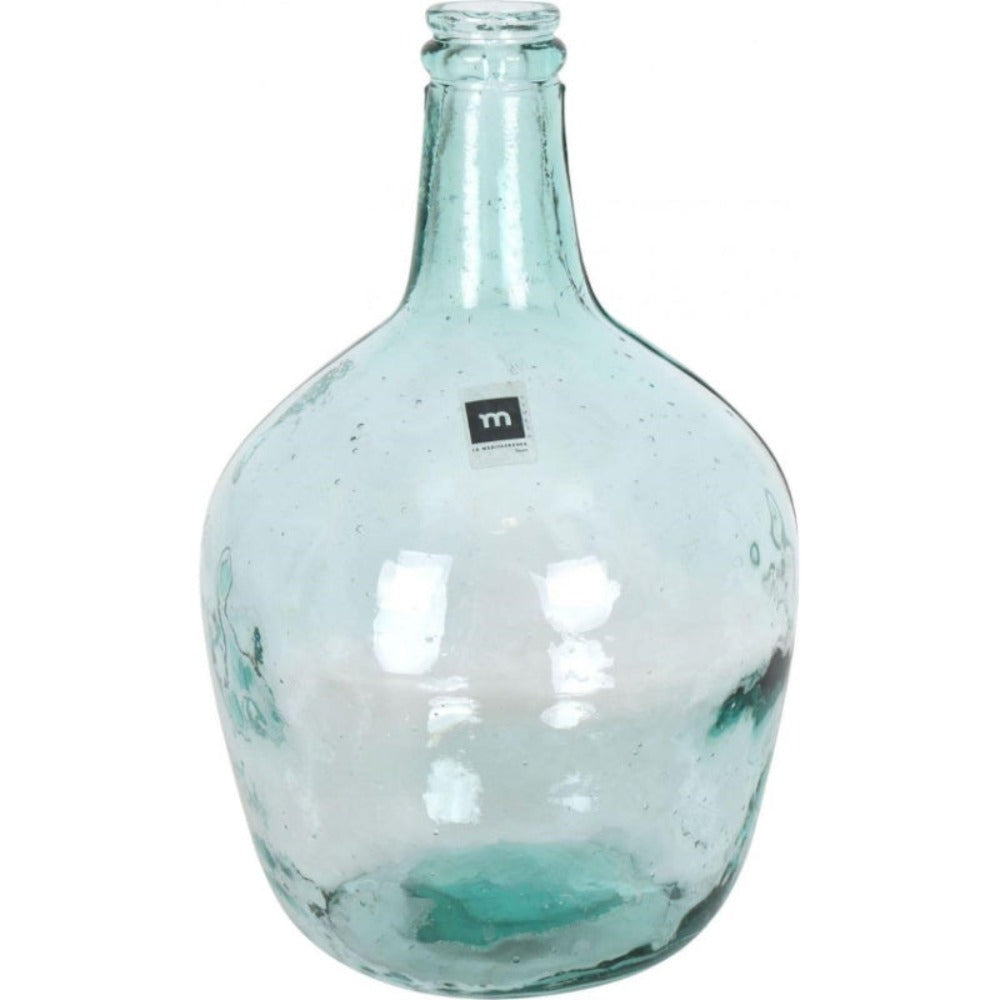 LILI HOME Damajuana Jarrón Garrafa de Vidrio Reciclado – Estilo Mediterráneo Artesanal desde 4L hasta 16L Un objeto atemporal que une diseño, sostenibilidad y calidez. Cada pieza es única, soplada a mano con un acabado que conserva la belleza natural del