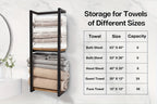 Toallero de pared, perchero de toallas para baño - Diseño prémium 2 en 1, enorme capacidad para 56 toallas, construcción de metal y madera, toalleros de pared para suites de SPA de lujo, baños principales, percheros de toallas