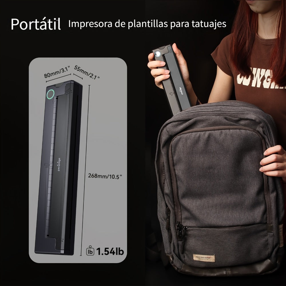 Impresora inalámbrica P90 de plantillas para tatuajes, máquina de tatuaje térmica con papel de plantillas, kit de impresora de tatuajes portátil compatible con teléfono, tableta y PC