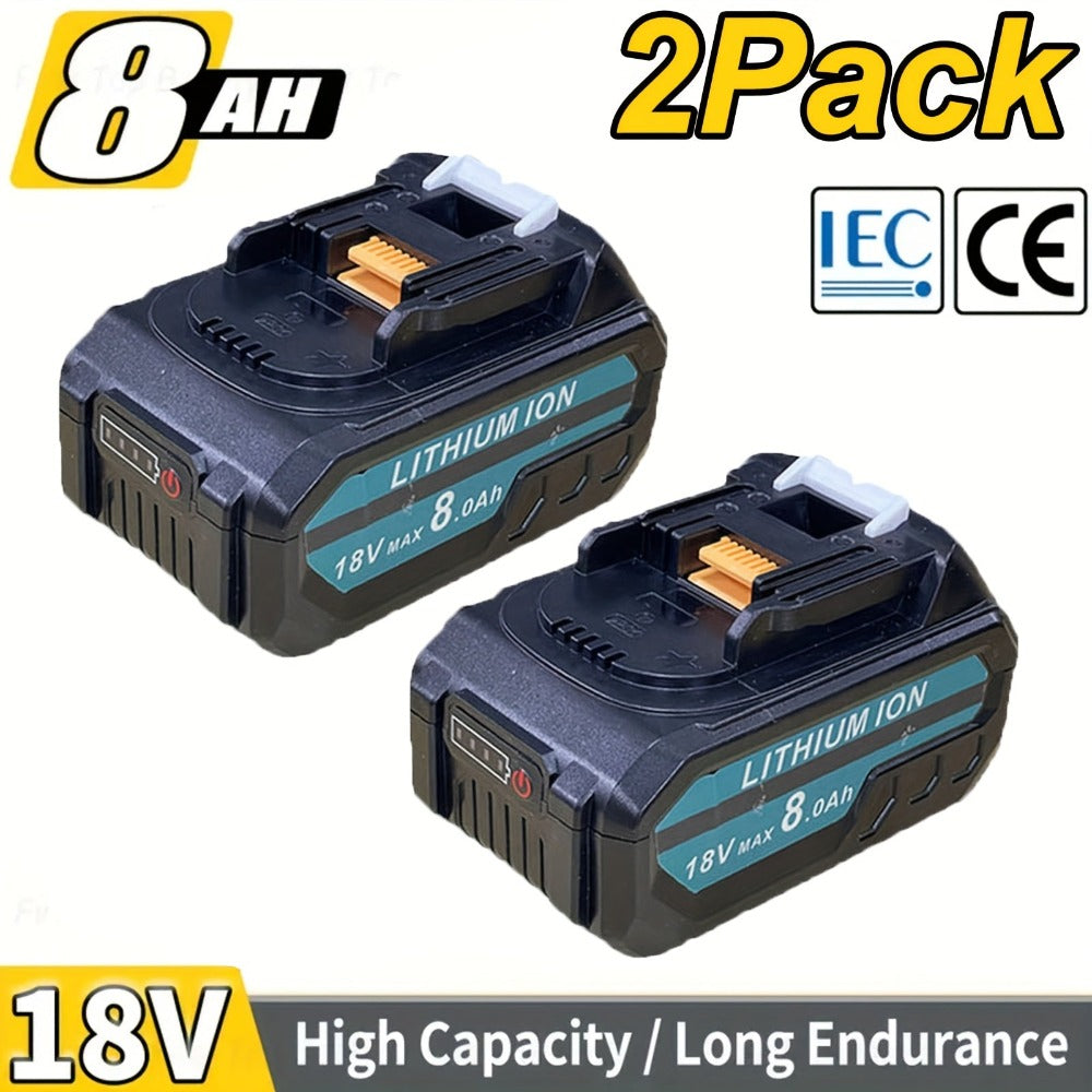 Paquete de 1/2/4/6/8 Batería BL1850B de 8.0Ah + Cargador DC18RC de 3A para baterías Makita de 18V 14.4V-18V BL1850 BL1830 BL1860 BL1840 y cargador DC18RD DC18RC DC18SF DC18RCT DC18RF, solo cargador o solo batería