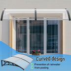 Toldo inclinado, toldo de toldo, soporte de toldo para escaparate, para puerta de entrada, protección contra la intemperie, cubierta para la lluvia, toldo para puerta de entrada, diseño de toldo curvo, toldo para puerta, toldo para jardín, balcones, venta