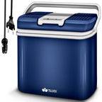 Tillvex® Caja Enfriadora Eléctrica 24L | Mini Nevera 230V & 12V para Coche, Auto, Camping | Caja Térmica Aislada para Enfriar y Calentar | Caja Calentadora con Asa de Transporte y Modo ECO TVKB24-01