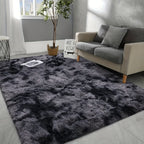1pc alfombra de felpa suave, alfombra antideslizante, alfombra para cabecera, tapete tie dye para sala, decoración del hogar, colchoneta para mascotas, alfombra para dormitorio o sala, ideal para decoración navideña y Halloween