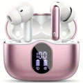 Auriculares Bluetooth | Auriculares inalámbricos 5.3 con estéreo de graves profundos, 36 horas de reproducción y estuche de carga LED, micrófonos