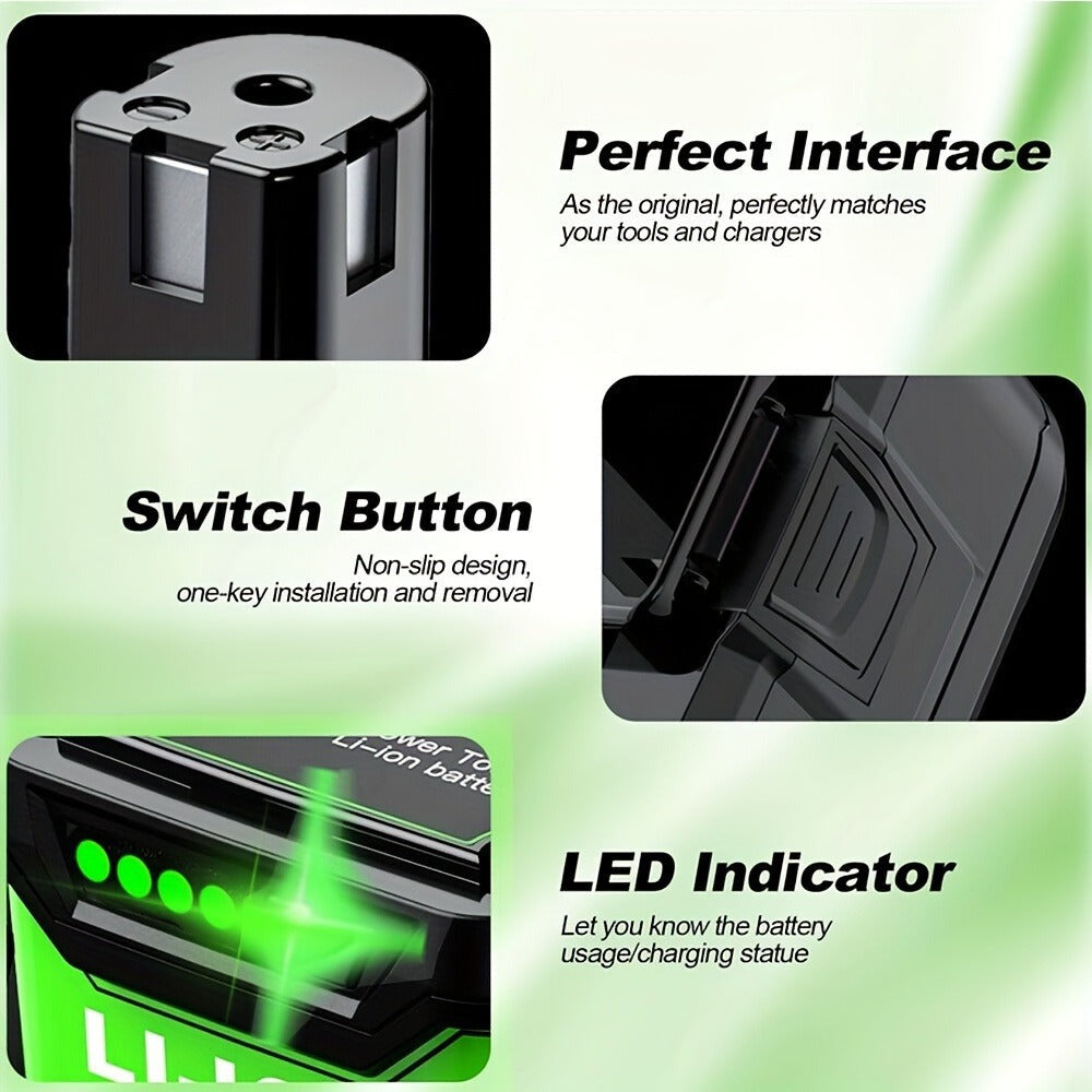 Paquete de 1-2 P108 8.0AH 18V Batería Compatible con Ryobi 18V ONE+ Batería de Repuesto P108 P102 P103 P104 P105 P107 P109 P122 Baterías para Herramientas Inalámbricas Baterías de Carga Rápida con Indicador
