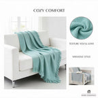Colcha Multiusos de Algodón para Sofá y Cama, Manta Multiusos Four Seasons con Flecos, Cubresofá Elástico y Transpirable, Protector de Sofá Cubrecama Moderno
