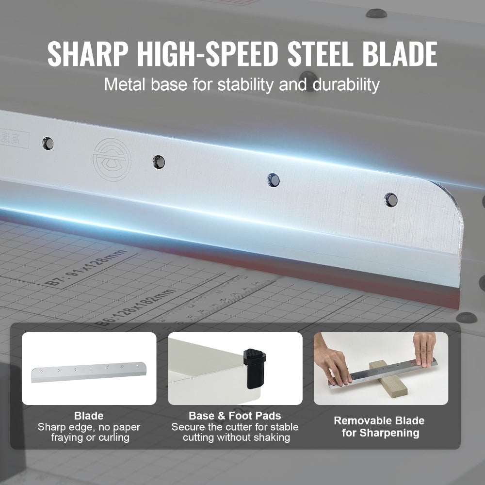 VEVOR Cortadora de papel 12" A4 Cizalla de papel Trimmer 400 Hojas Capacidad Base metálica