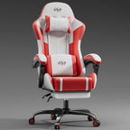 Silla Gaming con Cojín de Resortes de Bolsillo, Silla de Computadora Ajustable en Altura, Silla Ergonómica para Adultos con Soporte Lumbar de Masaje, Silla con Función Giratoria, para Gaming u Oficina