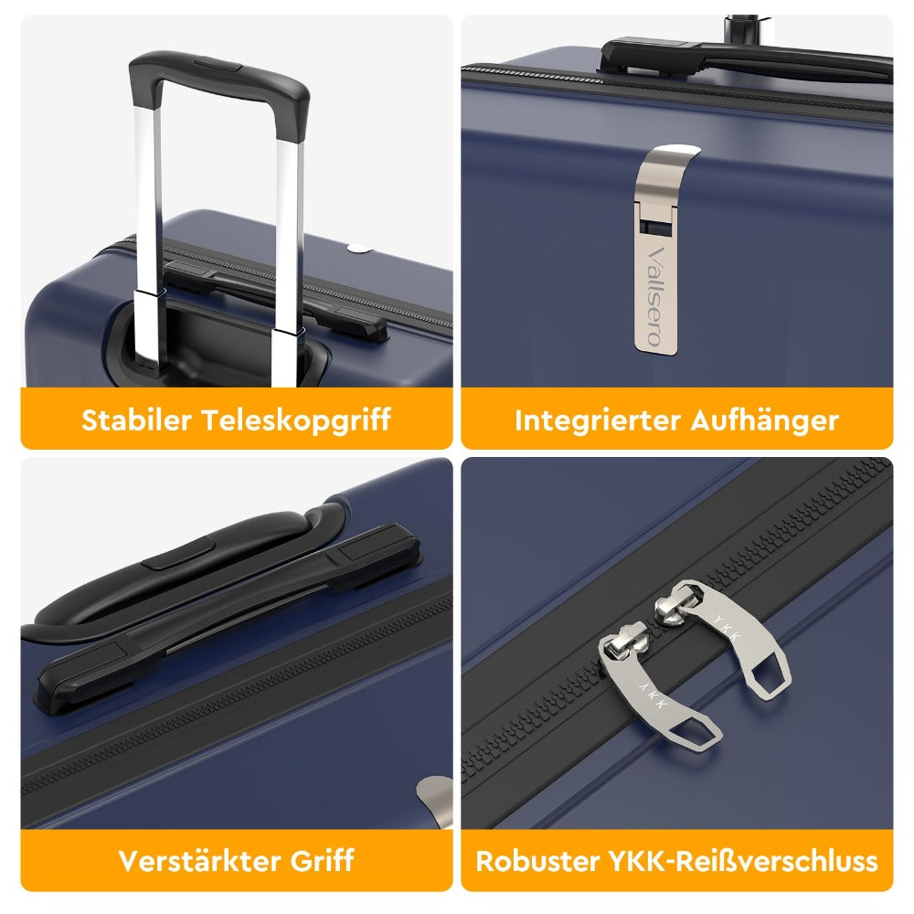 Juego de 5 piezas de equipaje, juego de viaje para trolley de negocios y viajes, cerradura TSA, ruedas de 360°