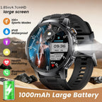 Reloj Inteligente LIGE para Hombres con Llamadas, Batería de 1000mAh/Linterna/Dos Cables de Carga, Pantalla HD Grande de 1.85 Pulgadas, Reloj de Fitness con 100+ Modos Deportivos, Monitor de Sueño IPX8 para Android e IOS