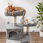 Rascador para gatos | Árbol para Gatos Feandrea de Gran Tamaño con Múltiples Niveles - 13 Postes Rascadores, 2 Plataformas y Hamaca Acogedora