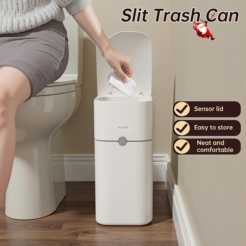 Papelera Inteligente con Tapa para Baño, Blanca, Productos de Almacenamiento para el Hogar, Recomendada para Cocina, Baño y Dormitorio