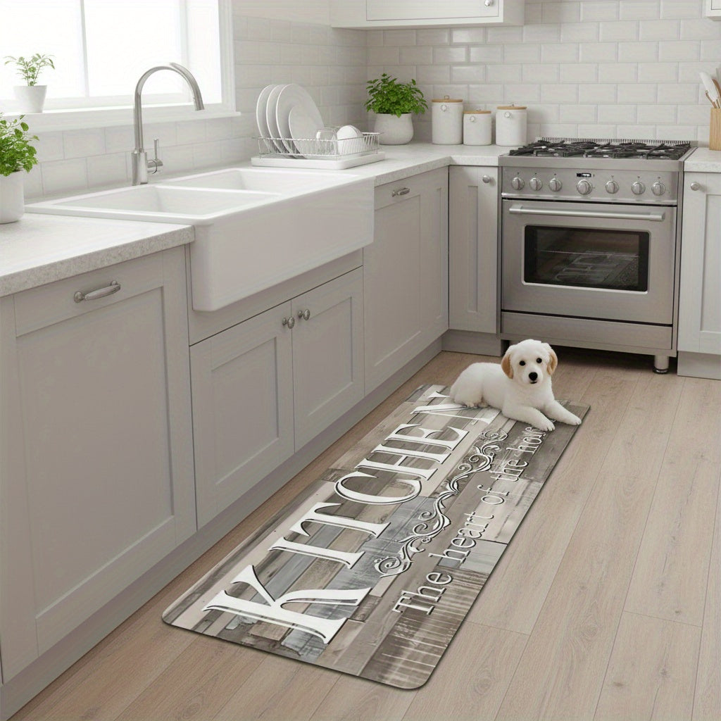 1 alfombra de cocina antideslizante premium - Alfombra de piso de poliéster duradera para cocina - Alfombra de pasillo, baño y cocina lavable y fácil de limpiar, accesorios de cocina - Decoración del hogar