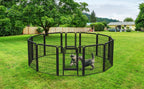 Corral para cachorros Costoffs de 65 cm de ancho x 80 cm de alto con paneles de malla, recinto plegable para perros con puerta y estacas de sujeción para uso en interiores y exteriores