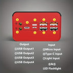 Batería externa | Cargador USB rápido de 50000 mAh de capacidad extragrande con pantalla LED, linterna y reserva de energía de emergencia - Luz