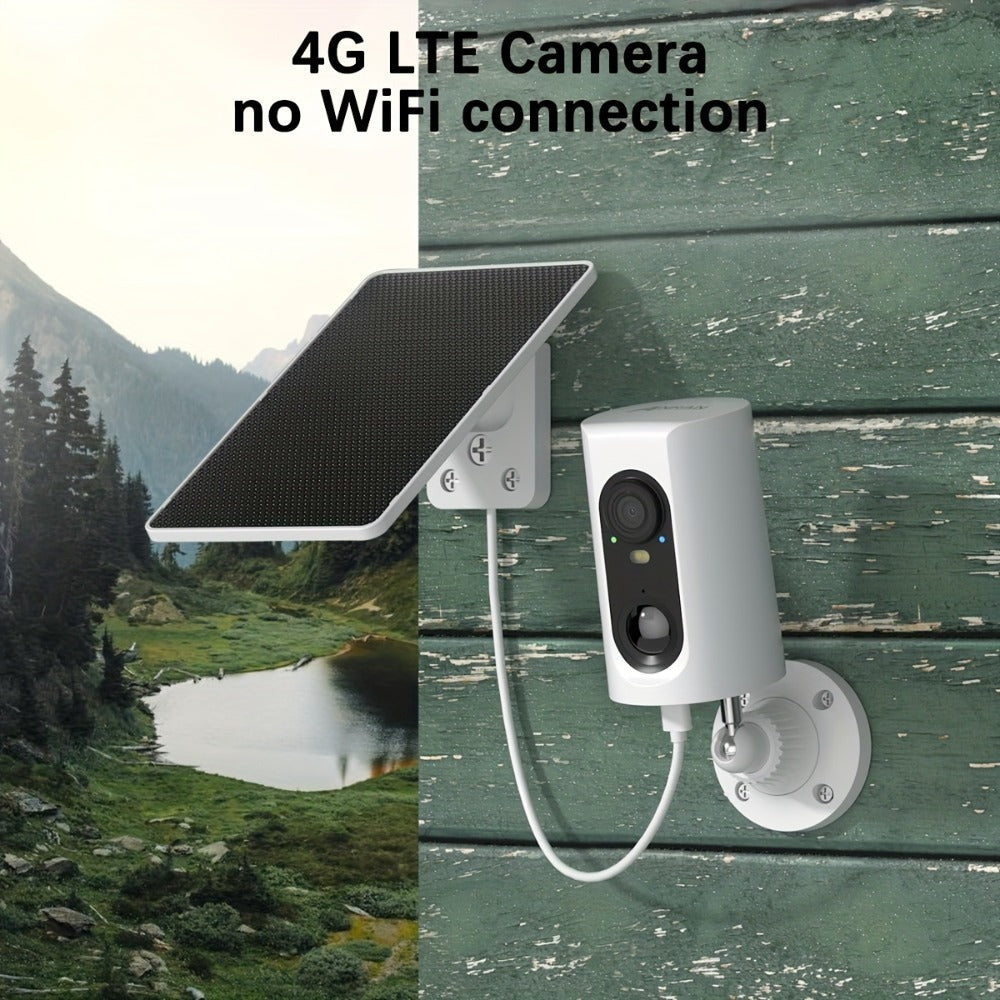 1/2 piezas, Cámara solar de baja potencia para exteriores 4G, 100% inalámbrica con energía solar, Cámara de seguridad para el hogar, Visión nocturna de 3MP, Seguimiento de movimiento, Detección PIR, Voz bidireccional, SIM y tarjetas SD incorporadas (no re