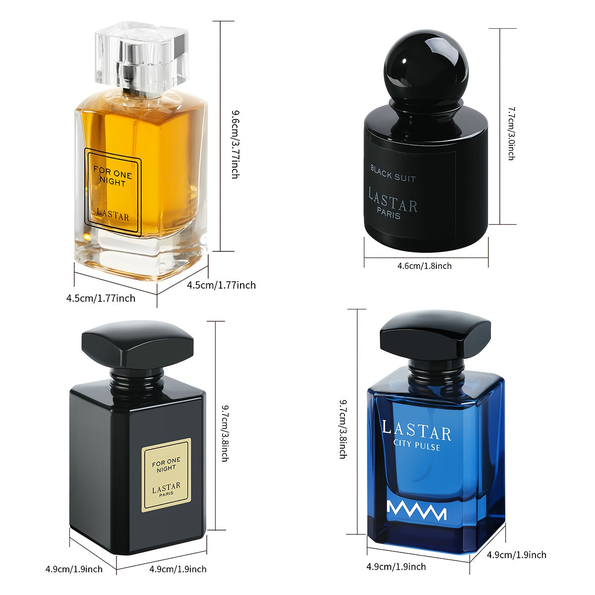 Set de Perfume para Hombre de Cuatro Frascos, Total, Notas Cálidas y Amaderadas y Notas Frutales Frescas, Fragancia Duradera, Colonia para Hombre, Que Mostrará Encanto, Creando un Ambiente Misterioso, Adecuado para Citas, La Primera Opción para un Regalo