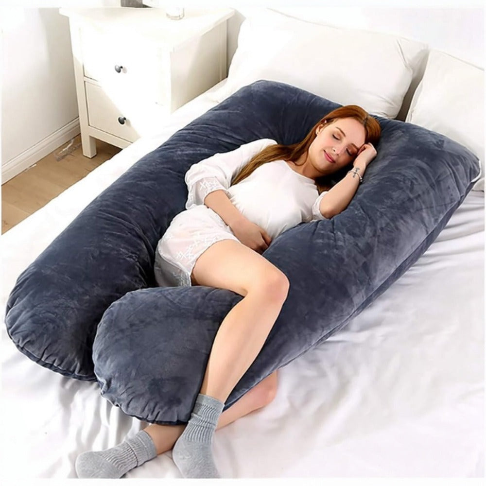 Almohadas De Embarazo para Dormir, Almohada De Cuerpo Completo, Grande En Forma De U Almohada De Cuerpo Completo, Almohada Ultra Suave, Almohada Embarazada Dormir, Sleep Confort Almohada, Forma de U Almohada de Lactancia Corporal, Almohada Apoyo y Cuerpo