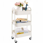 Estantera Metlica Modular de Almacenaje: Organizacin Verstil para Espacios Amplios y Compactos - Acero Galvanizado + 4 Baldas MDF, 70 x 39 x 29cm - 100Kg por Balda Estanteria cesta cesto de Fruta o Multiuso de 3 pisos ( fruta-001)