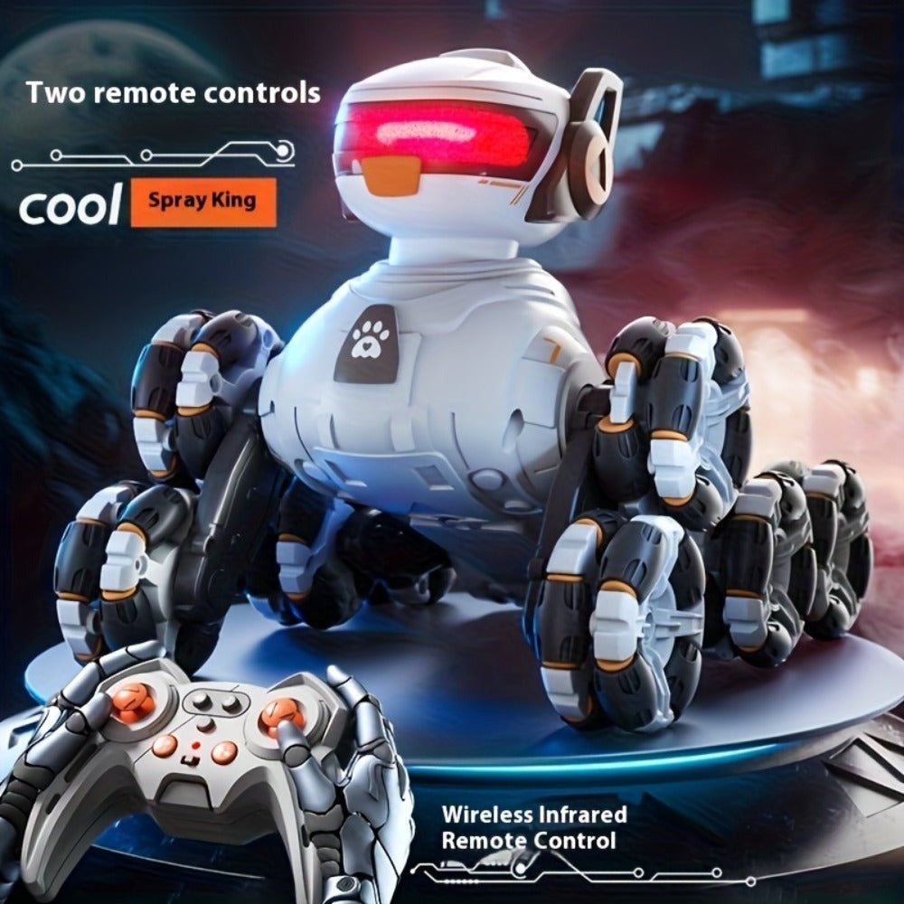 Perro Robot Todoterreno de Gran Tamaño de 2ª Generación Mejorado con Control Remoto por Gestos, Juguete Robot Inteligente, Caminante Mecánico Acrobático para Niños, Dron RC de Mascota a Gran Escala (Regalo Ideal para Fiestas)