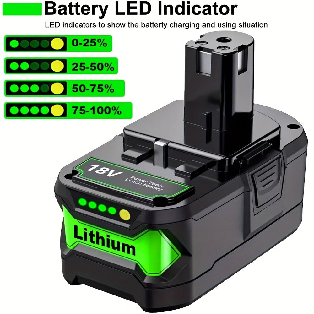 1-4 Paquete Batería de Reemplazo de 8.0Ah para Ryobi 18V, Baterías de Ion de Litio de 18 Voltios para Herramientas Inalámbricas Ryobi One 18V P108 P107 P105 P104 P103 P102 con Indicador