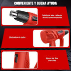 Pistola de Calor - 2000W Despintor de Alta Resistencia, Pistola de Aire Caliente con 2 Ajustes de Temperatura 300 y 600 Grados, Protección contra Sobrecarga, Calentamiento Rápido en 1.5s, 4 Boquillas - Pistola de Calor para Despintar, Encoger PVC, Manuali