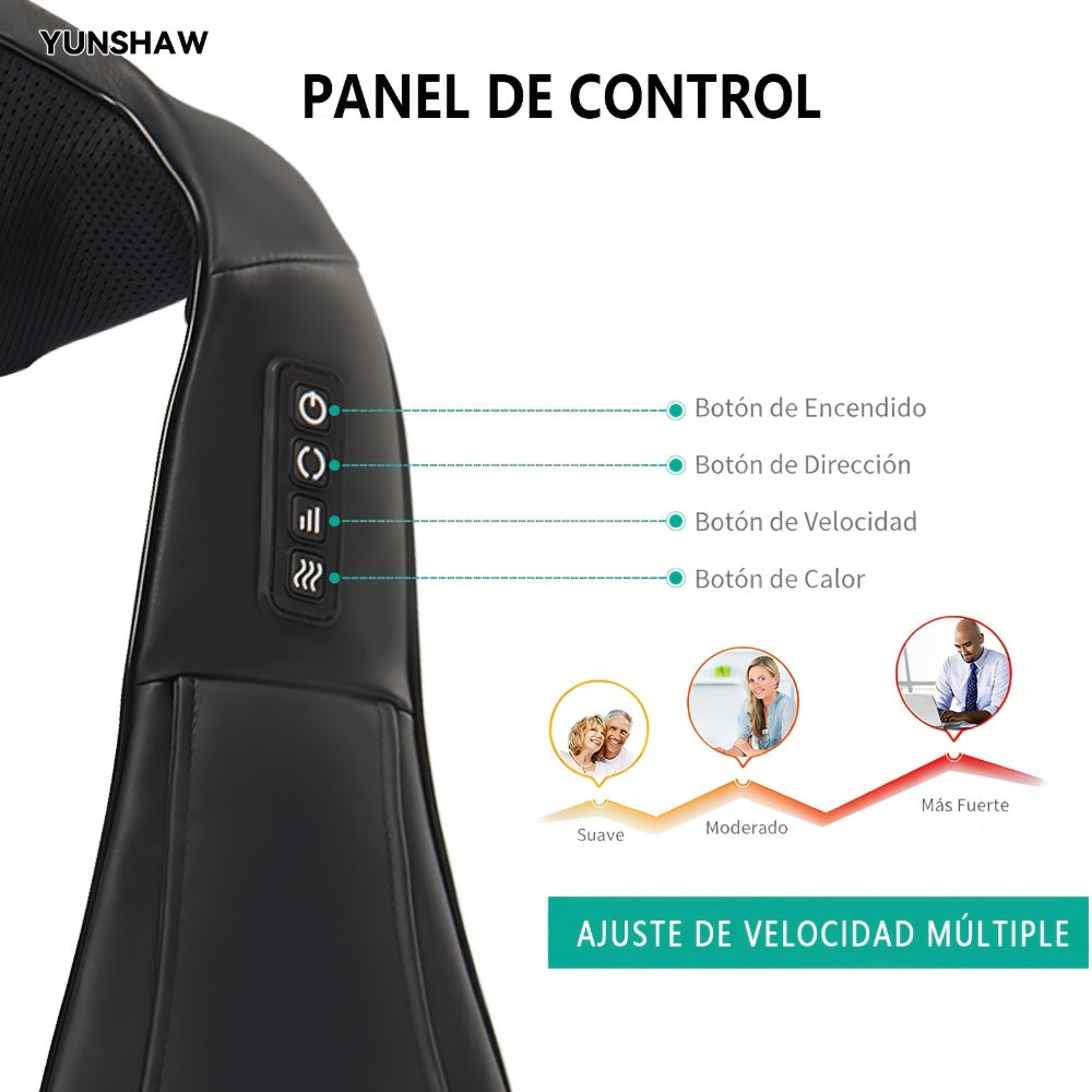 YUNSHAW Masajeador de Cuello con Calor, Masajeador Shiatsu para Cuello, Espalda, Hombro, Pie y Pierna, Masajeador de Amasamiento 3D Profundo para Casa, Oficina y Coche, Regalo Cómodo para Mamá/Papá/Mujeres/Hombres