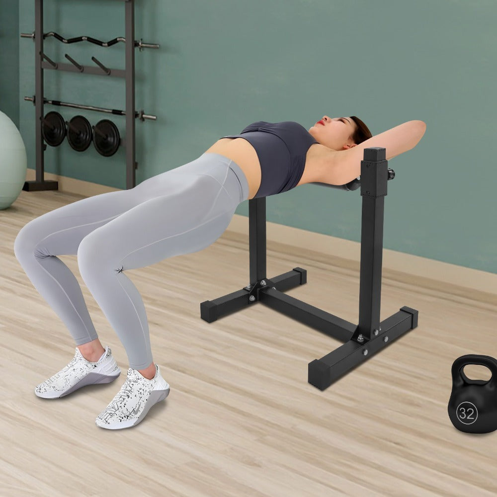 Soporte de sentadilla con pierna ajustable con rueda - Negro, 60,96x56,64x67,06cm, gran capacidad de carga (199,58KG), alfombras antideslizantes, perno de ajuste de altura, ideal para gimnasios y lugares de fitness en casa, sin batería
