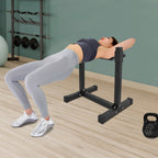 Soporte de sentadilla con pierna ajustable con rueda - Negro, 60,96x56,64x67,06cm, gran capacidad de carga (199,58KG), alfombras antideslizantes, perno de ajuste de altura, ideal para gimnasios y lugares de fitness en casa, sin batería
