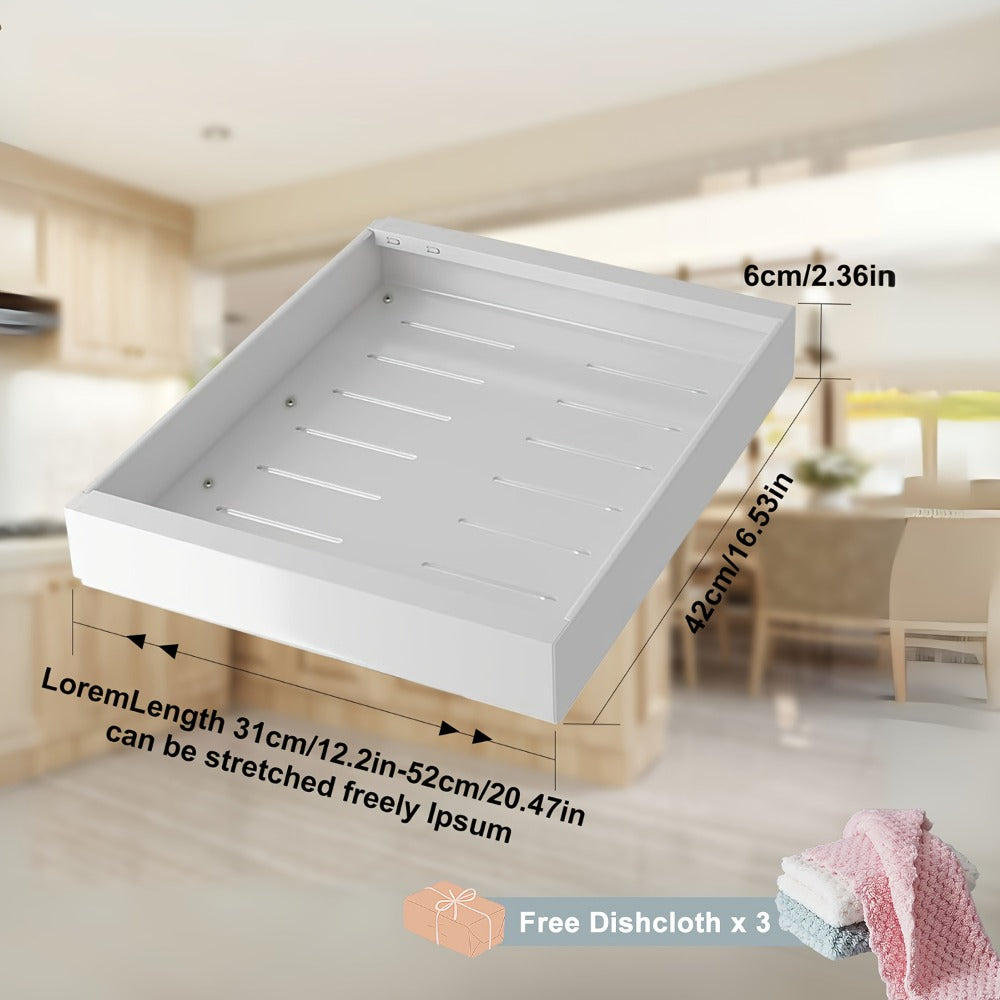 Juego de 2 organizadores extraíbles para gabinetes - estante deslizante expandible y resistente, ideal para armarios de cocina o repisas extensibles, perfecto para la despensa, ancho ajustable 31cm-52cm (/blanco)